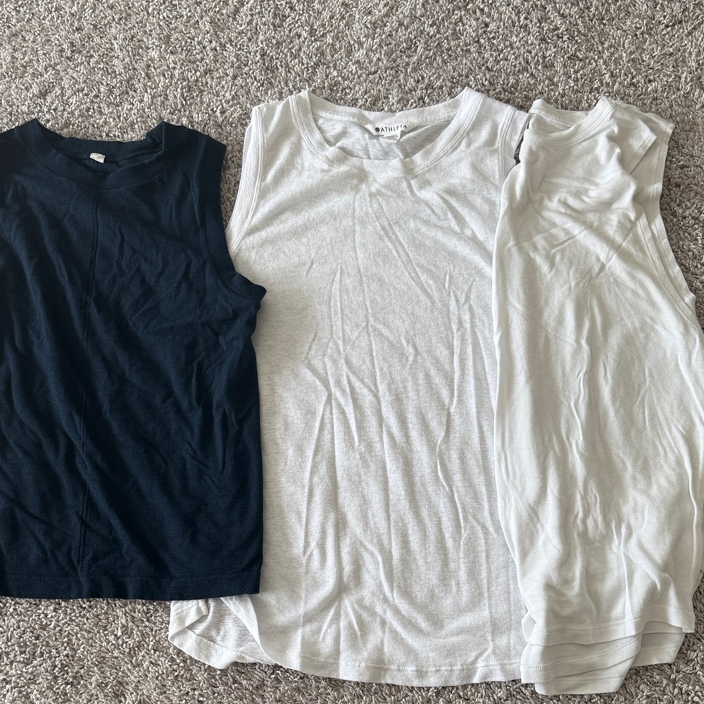 Athleta Black and White Tank Tops